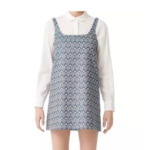 Maje Blue and White Patterned Dress